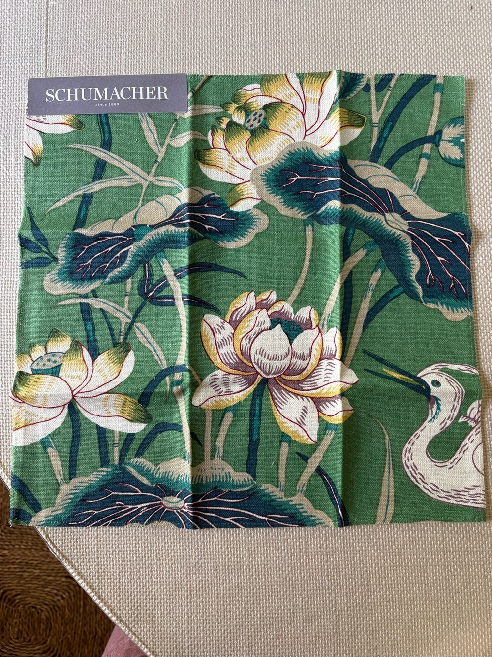 Two Schumacher fabric samples in Lotus Garden. NWT - Picture 3 of 6